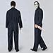 IEEILULU Michael Myers Costume Adult, Halloween Horror Jumpsuit Men Navy Blue Coveralls with Killer Mask and Toy Knife (XL)