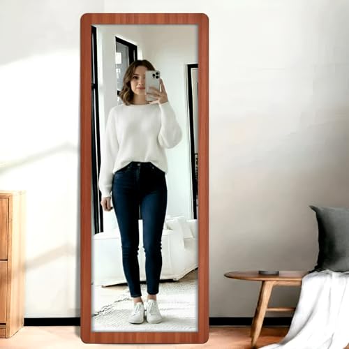 Image of Creative Arts n Frames 15x51 inch Umber Walnut Color Long MDF Wood Wall Hanging Mount HD Mirror Home Decor Items Living Room Bathroom Bedroom Hotel Office (Umber Walnut Color Framed HD Mirror)