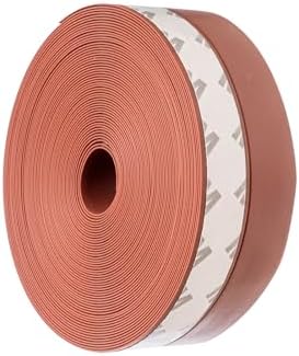 Weather Stripping Door Seal Strip for Gaps, Silicone Draft Stopper Adhesive Tape for Sliding Doors, Windows, Shower Glass, Soundproof Seal for Home Insulation, 32.8ft Roll Brown