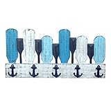 Vendido y Enviado por CAPRILO CAPRILO Percha de Pared Decorativa de Madera con 5 Ganchos Barcos. Percheros. Adornos y Muebles Auxiliares. Percheros. Decoración Hogar. Regalos Originales. 30 x 61.5 x 5 cm.