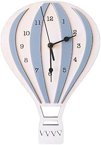 YIZAN Style Children Cartoon Hot Balloon Clock Mute Clock Room Wall Clock Unique Gifts Home Decorations Gray