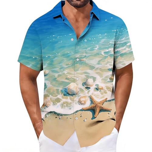 Chemise hawaïenne homme à manches courtes avec imprimé floral et poche avant pour l'été