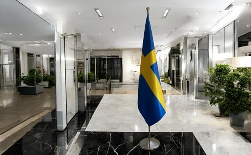 Drapeau Suède avec mât et pied de bureau CN2-SE - 6