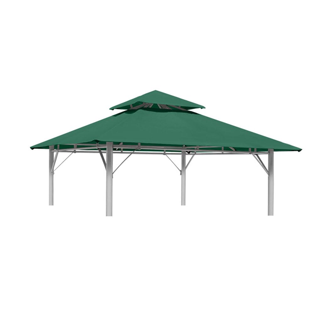 Tetto di Ricambio per Gazebo 3x3 m 2 Livelli da Giardino, Telo Copertura per Gazebo Resistente all'Acqua Anti-UV 30+, per giardino, patio, esterni, tende da sole (verde scuro)