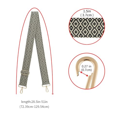 Image of ZOOEASS Wide Shoulder Strap Adjustable Replacement Belt Crossbody Canvas Bag Handbag
