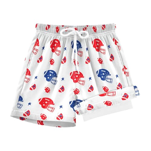 YANENDIE Boy Swim Trunks with Compression Liner Football Helmets Pattern Boys Swim Shorts Quick Dry Beach Shorts