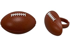 Oasis Supply, Football Cupcake Rings (24) and Stickers (24) - 48 Total Pieces