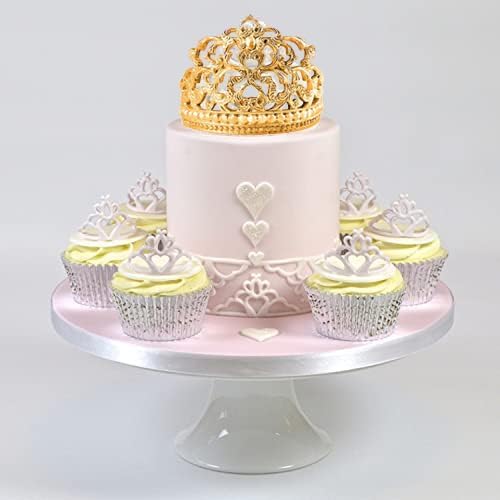 Miniatura 7 de MINFEIDMS Molde de corona de fondant, molde de silicona para decoración de tartas, decoración de cupcakes, pasta de goma de chocolate, arcilla