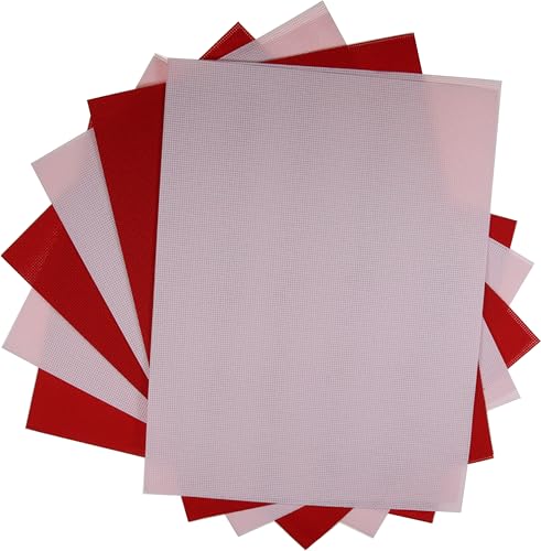 Image of KCS 4 /6 pc of 12 inch x 18 inch 30cmx45cm 16CT Counted Cotton Aida Cloth Cross Stitch Fabric (Pink+Red, 6 pc)