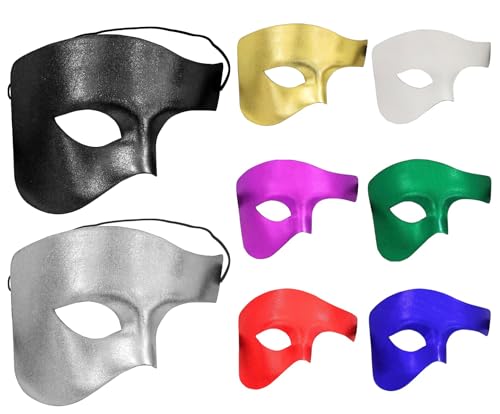VKI® 4 Paires de Masque Phantom, Masque d'Opéra Mascarade Masque Demi-Visage pour Femme et Homme, Masque de Mascarade Vintage Carnaval Visage Costume Carnaval Déguisement