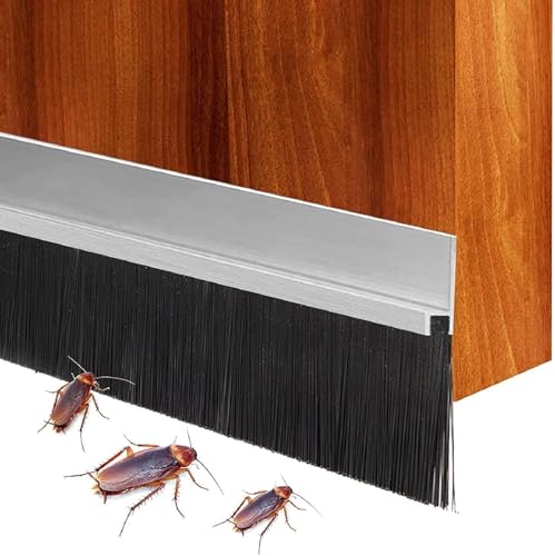Bürstendichtung Streifenbürste Türbürste 50 x 1500mm Streifenbürste Türbürste Türdichtung Alu Roßhaar Insektenschutz Türbesen Luftzugstopper aus Aluminium (1er-Pack)