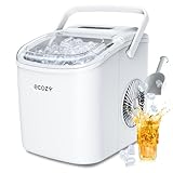 製氷機 家庭用 高速製氷機 6分/9個氷 1.2L水タンク 自動洗浄機能付き 2サイズの氷 コンパクト 軽量 透明窓 日本語パネル 氷つくり機 宅飲み 晩酌 卓上 家庭用 キャンプ ポータブル 自動製氷 保存用氷袋付き ecozy