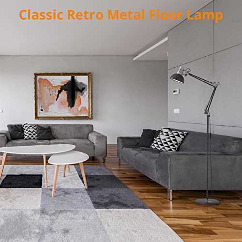 Lepower Metal Floor Lamp, Adjustable Architect Swing Arm Standing Floor Lamp With Heavy Duty Base, E26 Lamp Base, Modern Industrial Drawing Lamp With On/Off Switch For Living Room, Bedroom, Office #TOP5