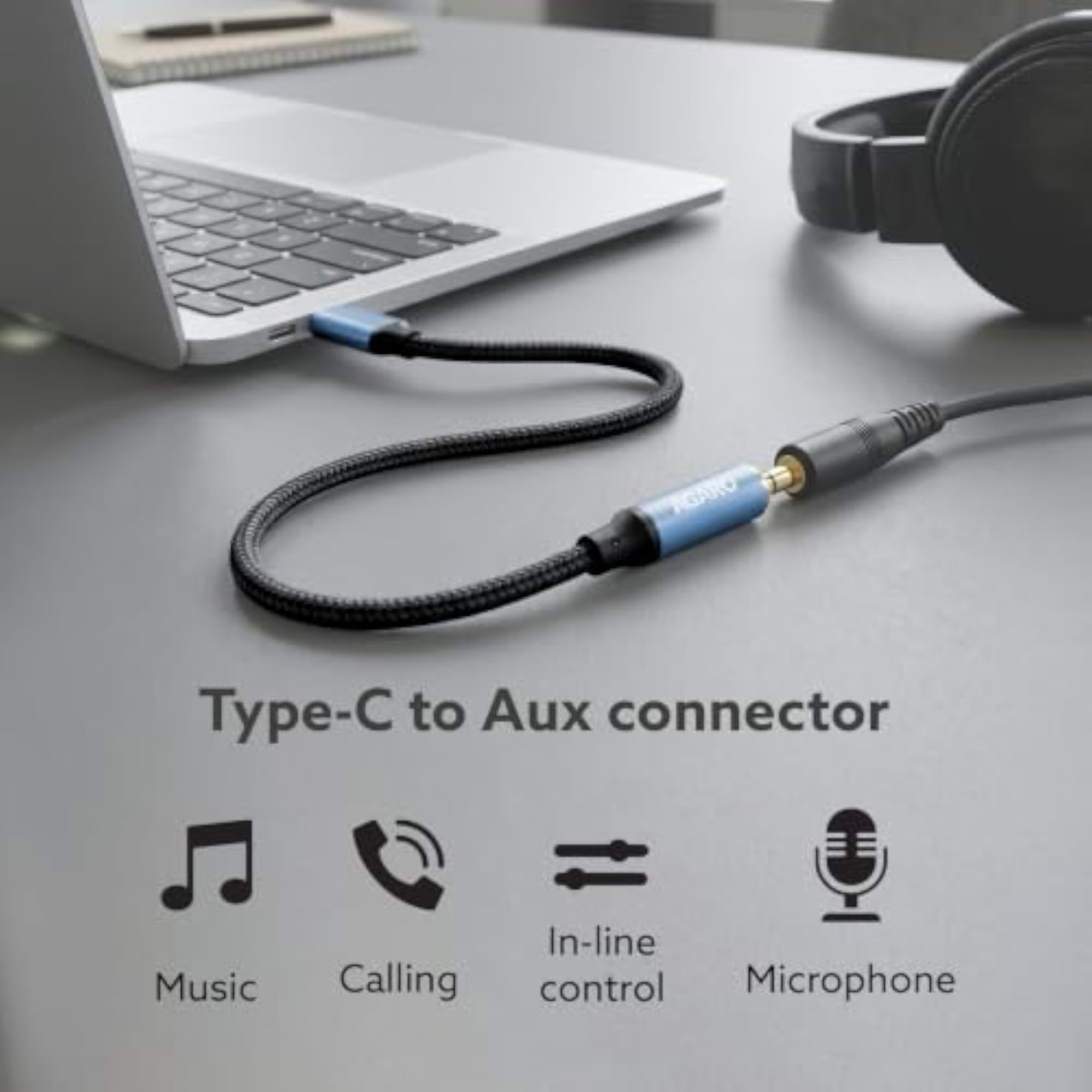 Type-C to 3.5mm Aux Female Converter, Durable Adapter