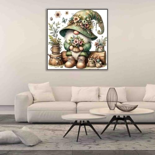 Image of Gnome Stamped Cross Stitch Kits for Adults Beginner,Flower Counted Cross Stitch Kits Printed Stitching Cute Patterns Dimensions Needlepoint Art Crafts Embroidery Kits for Adults Beginners