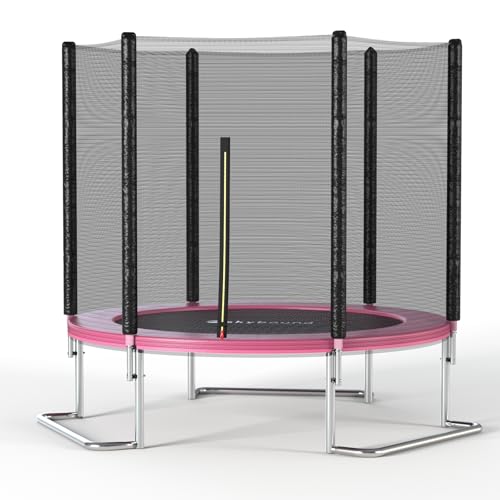 6FT Outdoor Trampoline with Net Enclosure - 6 FT Recreational Backyard Trampolines for Kids and Adults ASTM Approved L-Shaped Legs for Extra Stability Outdoor Trampoline
