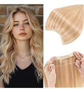 Rich Choices 100% Real Human Halo Hair Extensions for Women Remy Halo Extension Invisible Wire Ha...