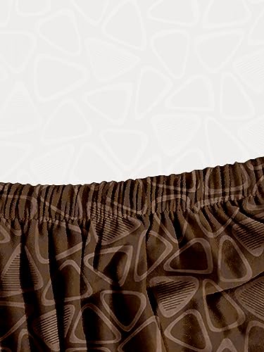Image of Cortina Polyester Spandex Dining Chair Cover, Stretchable & Washable Slipcover, Emboss Design, Brown (Set of 1)