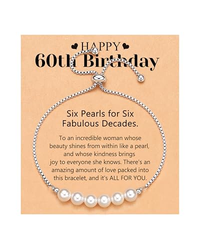 30th/40th/50th/60th Birthday Gifts for Women, 3/4/5/6 Peal Bracelet for Women