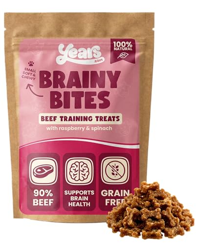 Training Treats YEARS Brainy Bites | Dog Training Treats | Grain Free Natural Beef Treats for Dogs & Puppies | 75g