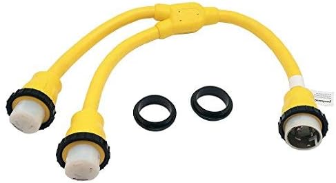 Parkworld 692057 Marine Shore Power 50 AMP Splitter, SS2-50P Male Plug to (2) SS2-50R Female Receptacle, 125V / 250V