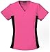 Cherokee Women's Scrubs Flexibles Contrast Knit Panel Top, Shocking Pink, X-Small