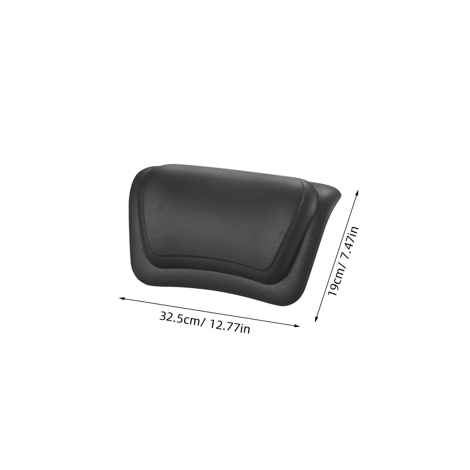 Ciieeo Cuscino per Vasca da Bagno Cuscino da Bagno in Pu Nero con Ventose e Portatile Poggiatesta Cervicale per Vasca
