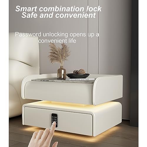 Table de chevet intelligente de rangement avec port de recharge induction et sécurité - 6