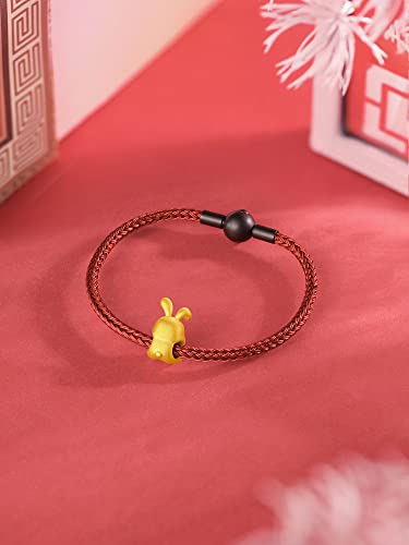 Zhou Liu Fu Real Gold Bracelets For Women Bracelet Lucky Rabbit 24K Gold Jewelry Red Bracelet Solid Gold Charm Fortune Rabbit Charm Bracelets Lucky Bunny Gold Bangle Bracelets #TOP6