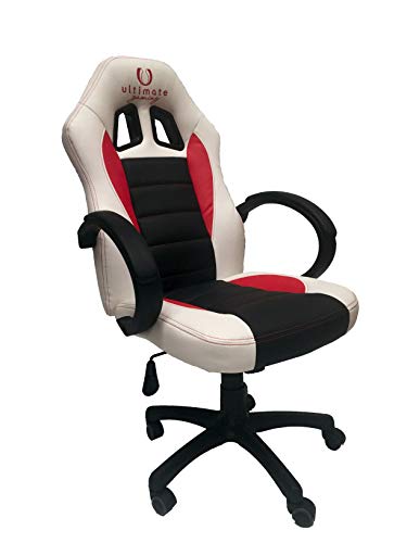 Ultimate Gaming Taurus Sedia Gaming, Pelle sintetica, Bianco, Nero e Rosso, Medio