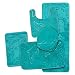 Effiliv Bathroom Rugs Set 5 Piece Memory Foam Mats + Eva Shower Liner, Extra Soft Anti-Slip Shower Large Bath Rugs – Happy Feet, Happy Life, Teal