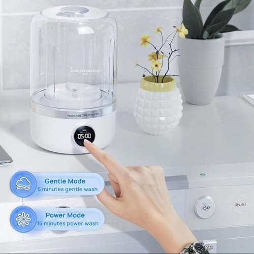 Portable Rechargeable Cordless Mini Washing Machine | Underwear Washing Machine with 4000mAh Battery & Gentle Cycle | Mini Washer for Bras/Socks/Delicates | Compact Laundry for Travel, Camping, Dorms - Image 2