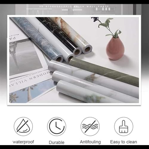 Image of VOLITO Self Adhesive Marble Wallpaper Kitchen Wallpaper Oil Proof & Waterproof Wallpaper for Cabinet Makeover, Almirah, Plastic & Tabletop, Wardrobe (60x200cm) (V-White Gold)