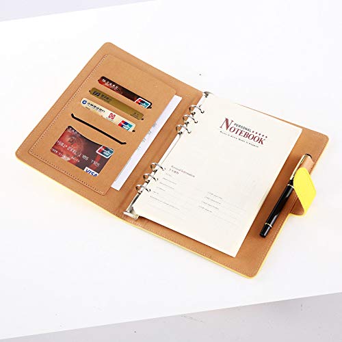 A5 Carnet de Note Rechargeable, Agenda Rechargeable A5, Carnet de Notes 6 Anneaux A5 avec 135 Feuilles Recharge Papier, pour les Notes D'école, les Carnets de Voyage, les Plannings