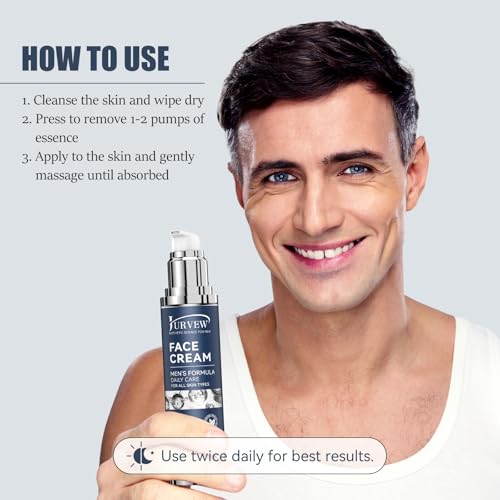 6-in-1 Face Cream for Men - Anti-Aging Moisturizer with Hyaluronic Acid & Niacinamide, Reduces Wrinkles, Dark Spots, Under Eye Bags, For Dry Skin, Daily Hydrating Face & Eye Treatment (1.7 Oz) - Image 6
