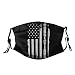 Corrections Officer Thin Silver Line American Flag Face Mask Washable Reusable Adults Breathable with 2 Filters