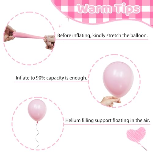Image of Funhot Pink Balloons Set, 60PCS Hot Pink Latex Balloons, 12Inch Pink Confetti Balloon Pastel Pink Metallic Party Balloons Helium for Girls Women Baby Shower Princess Wedding Birthday Party Decoration