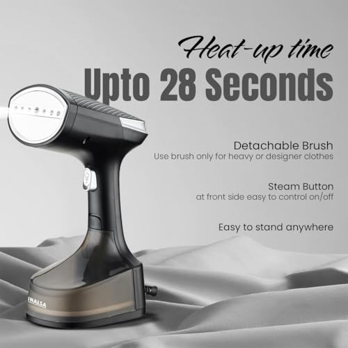 Image of INALSA Garment Steamer for Clothes,Steam Iron Press - Vertical & Horizontal Steaming up to 25g /min, 1600 Watt,340 ml Water tank & 28 sec Fast Heating,Hetaing On /OFF Indicator Light (Cosicosy)