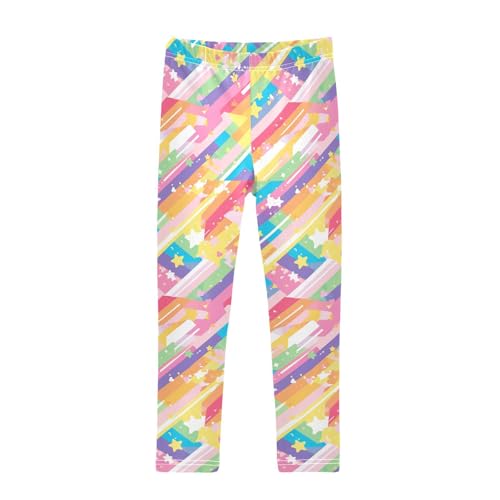 KLL LGBT Glitter Rainbow Pride Flag Toddler Girls Leggings Casual High Waisted Yoga Pants Sports