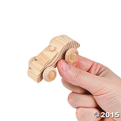Fun Express Unfinished Wooden Cars Set – DIY Paintable Craft Toys for Kids Party Favors Arts & Crafts Creative Projects and School – Perfect for Fun and Interactive Group Activities & More – 12 Pieces - Image 4