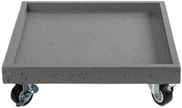 Flower Tray, Imitation Granite Movable with Wheels Flower Pot Drip Tray, Square Synthetic Plant Resin Saucer,Planter Trays(Beige,XX-Large)