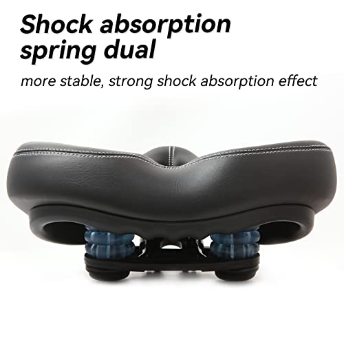 Opswiheny Oversized Bike Seat,Wide Bike Seat Cushion For Men Women,Dual Shock Absorbing Memory Foam Comfortable Bicycle Seat Saddle Compatible With Peloton,Exercise,Mountain Or Road Bikes #TOP3