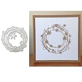 hinana Star Round Frame Metal Die Cuts,Star Ring Circle Star Vine Cutting Dies Cut Stencils for DIY ScrapbooKing Photo Decorative Embossing Paper Dies for ScrapbooKing Card MaKing