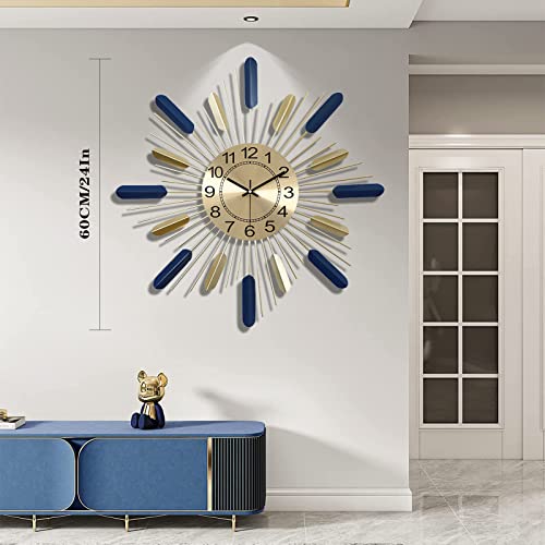 Xyfzrl Mid Century Metal Clocks Large Starburst Wall Clock 24 Inch Unique Modern Design Sunburst Clock For Living Room Bedroom Decor #TOP5
