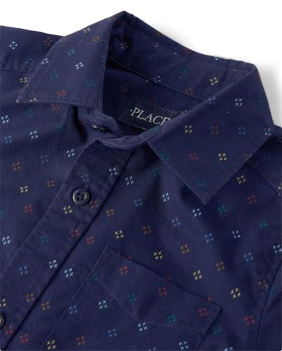 Image of The Children's Place Boys' Short Sleeve Poplin Button Down Shirt