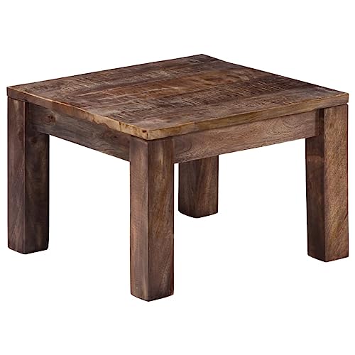 Brokky Mesa de Centro Madera Mesa de Centro Mesa Auxiliar Sofa Mesa Centro Salon Mesa de Salon Maciza de Mango 50x50x35 cm