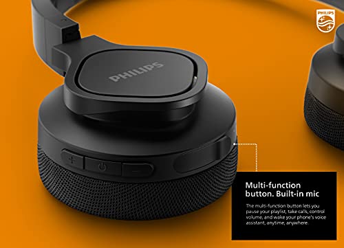 Philips A4216 Wireless Sports Headphones, Up To 35 Hours Play Time, Washable Cooling Ear-Cup Cushions, Ip55 Water/Dust Protection, Bluetooth + 3.5 Mm Audio Port, Built-In Microphone Taa4216Bk #TOP5