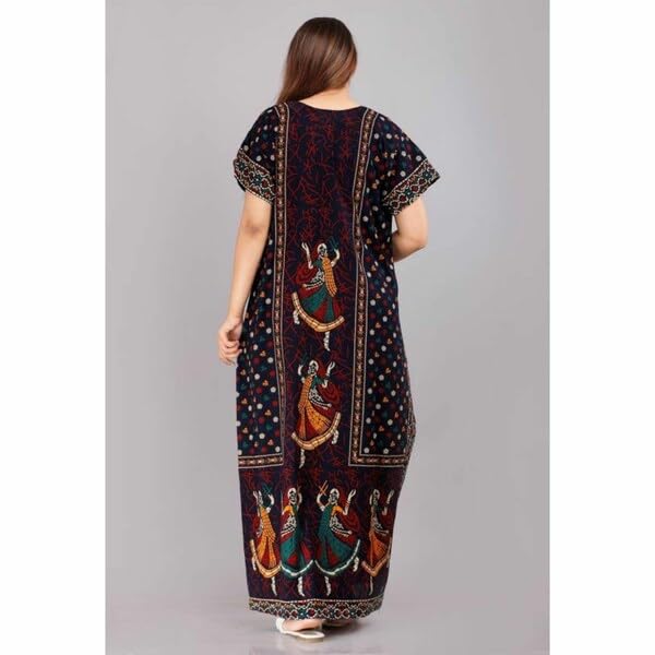 Image of Women's Cotton Printed Stylish Night Dresses | Pure Cotton Night Gown | Maxi Dress | Frock Nighty for Women | Gown for Women