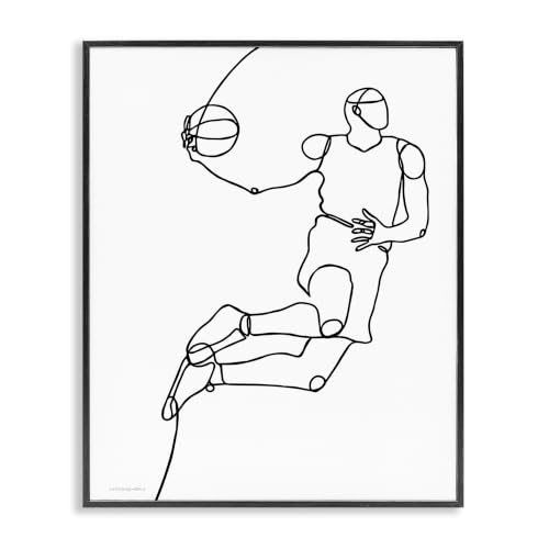 Playing Basketball Doodle Sport, 11 x 14 Inch Framed Giclée Print