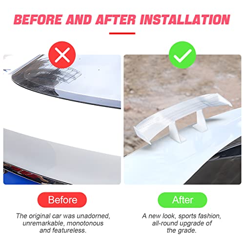 3Pcs Car Mini Spoiler Wing, 6.7 Inch Universal Auto Car Tail Wing Mini Carbon Fiber Texture Cool Decoration, Car Exterior Accessories For Men Women (White) #TOP2